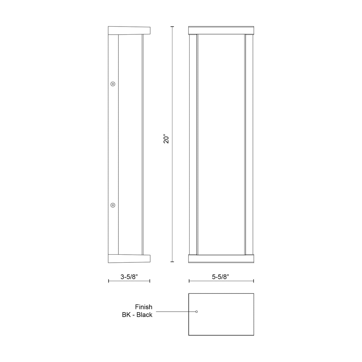 Kuzco Bravo 20-in Exterior Wall Sconce