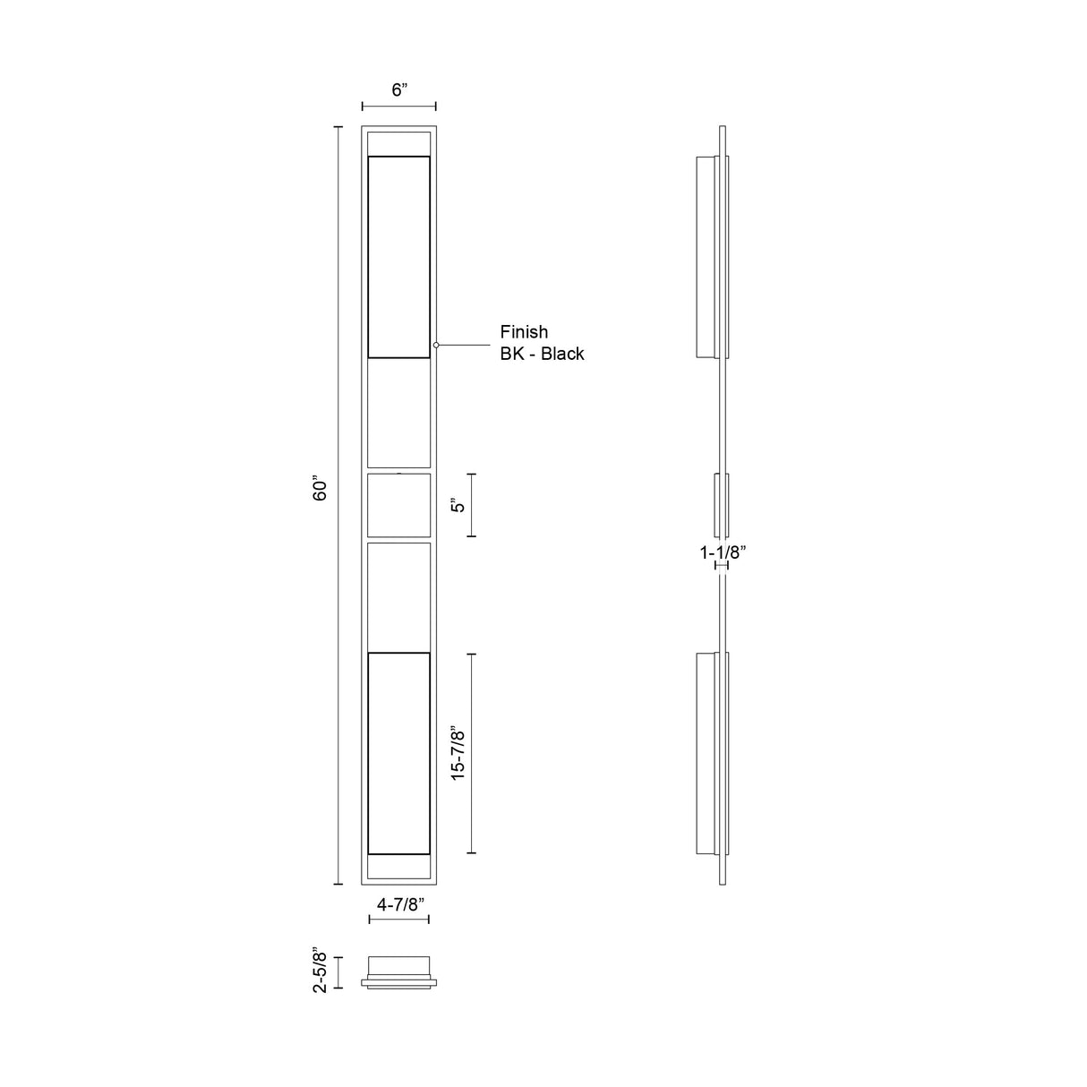 Kuzco Aspen 60-in Exterior Wall Sconce