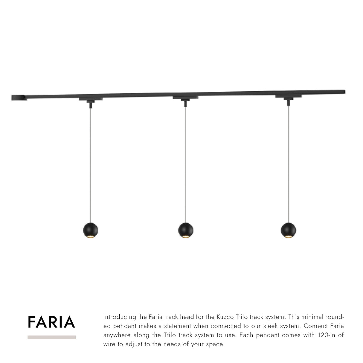 Kuzco Trilo Ceiling Kit - Faria 3-Head
