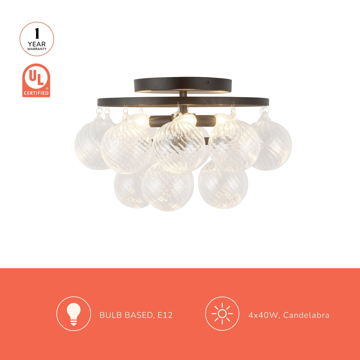 Alora Mood Faye 18-in Semi-Flush Mount