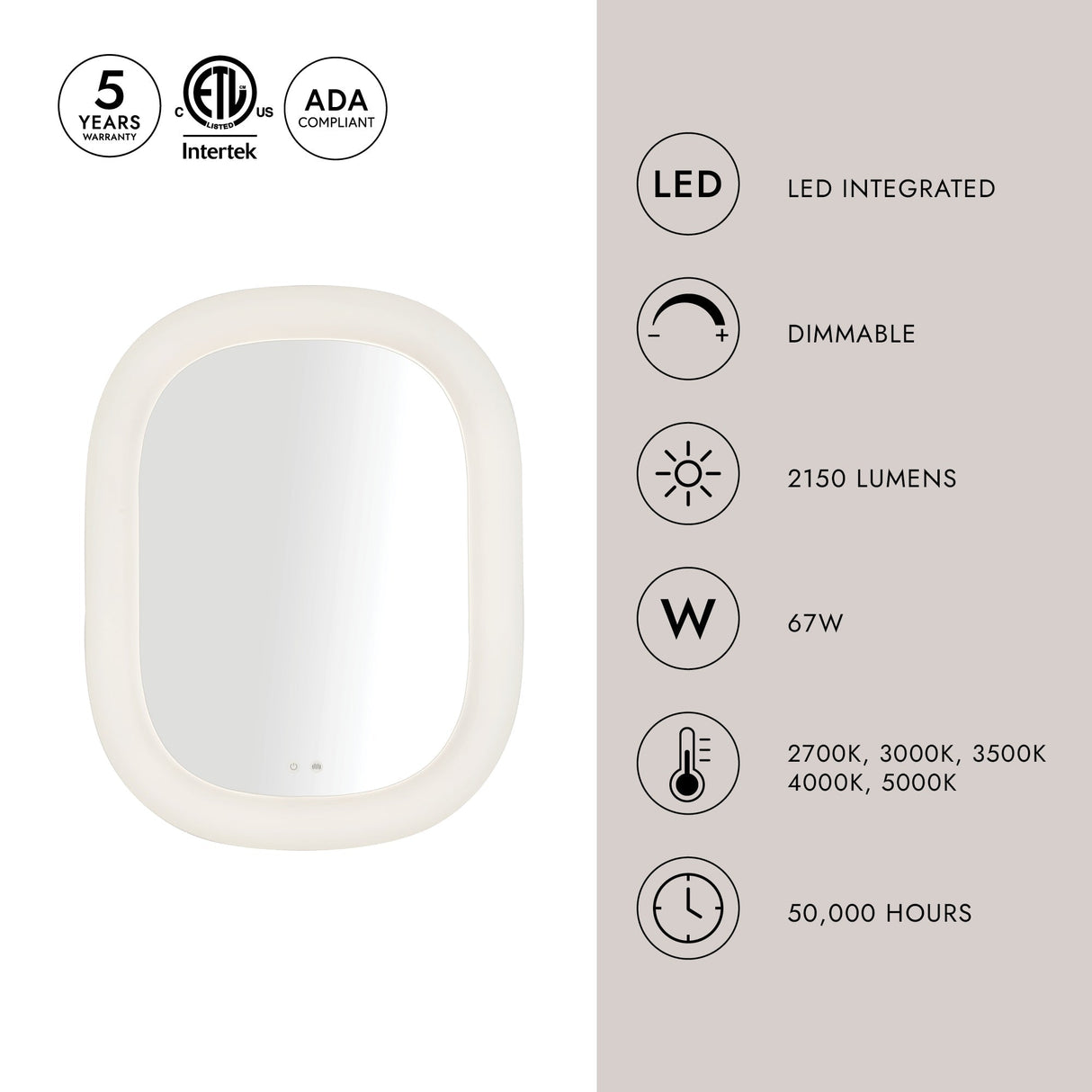 Kuzco Float 37-in Vanity Mirror