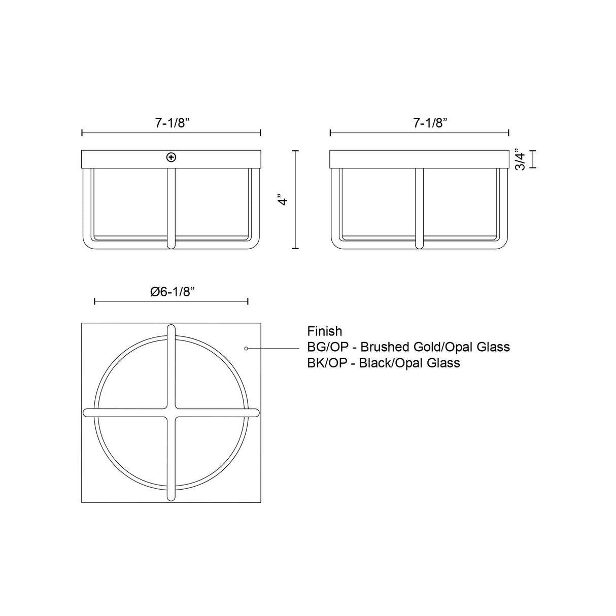 Kuzco Regalo 7-in Flush Mount