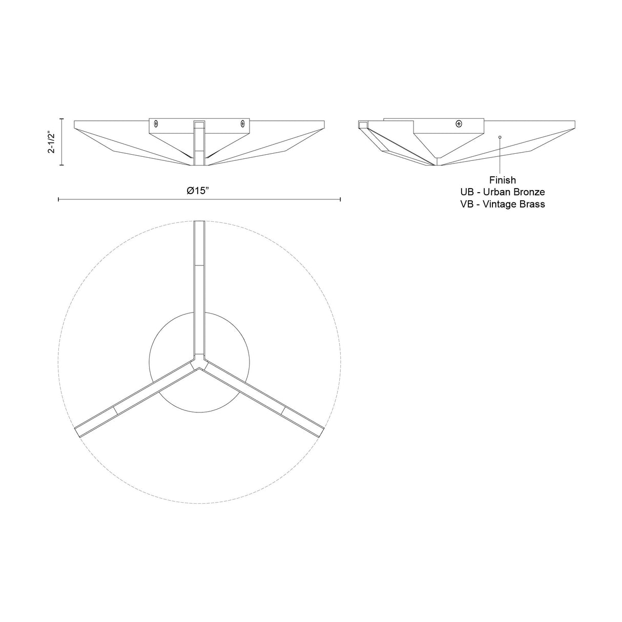 Kuzco Tachi 15-in Flush Mount