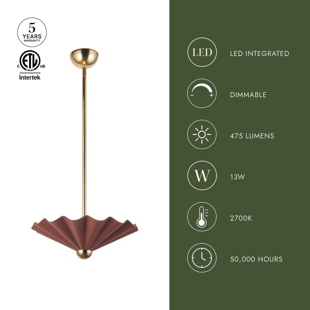 Alora Furrow 16-in Pendant