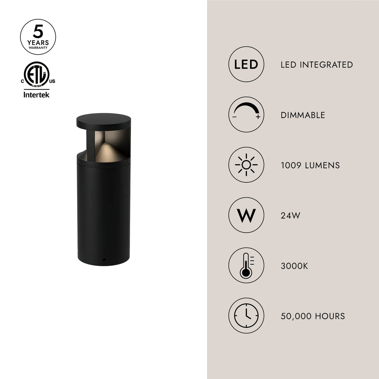 Kuzco Glen 17-in Exterior Bollard