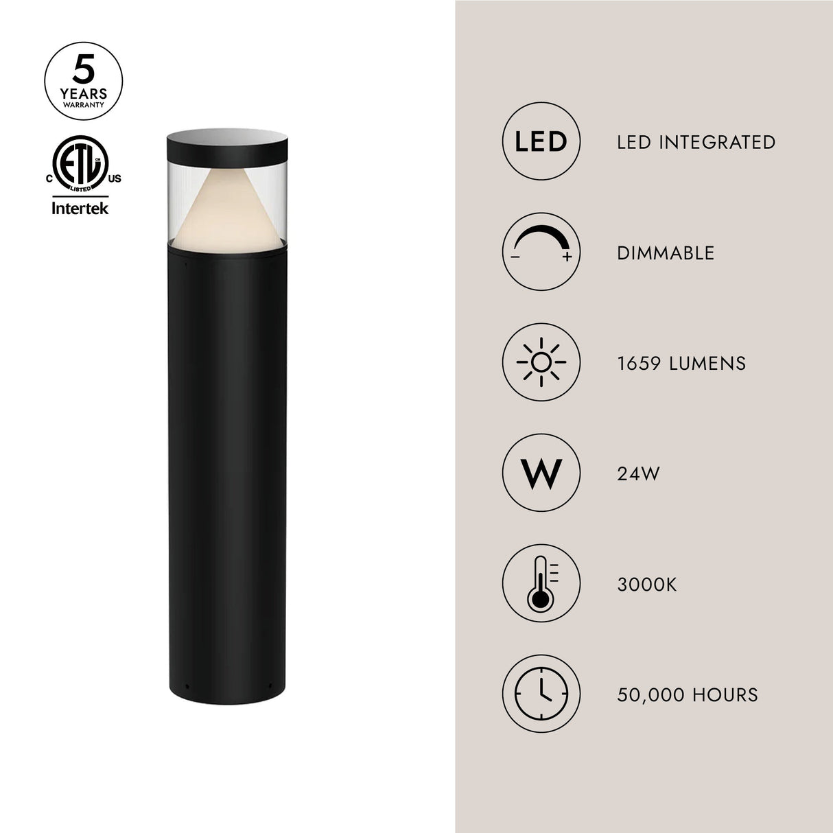 Kuzco Hanover 30-in Exterior Bollard