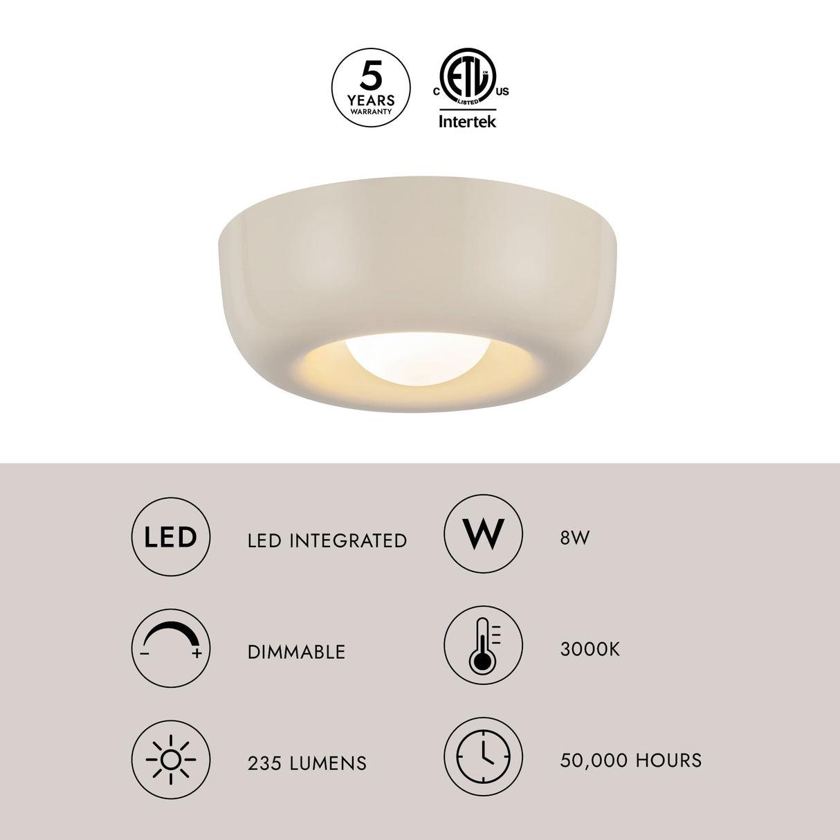 Kuzco Hayden 6-in Flush Mount