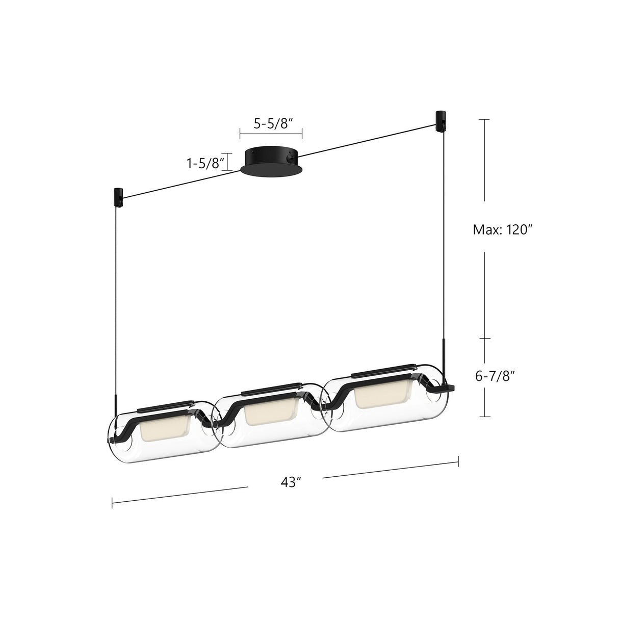 Kuzco Hilo 43-in Linear Pendant