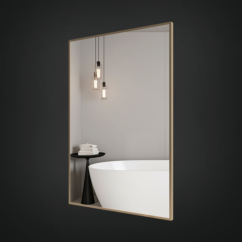 Cove Non-Lit Mirror in Brushed Bronze