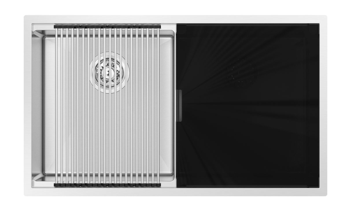 Integrato 30" 50/50 Double with glass cover(s) & roll-out drying mat