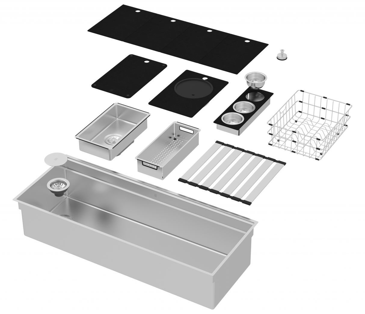 Integrato Q 44" 2-Tier Workstation Sink + Accessories Kit