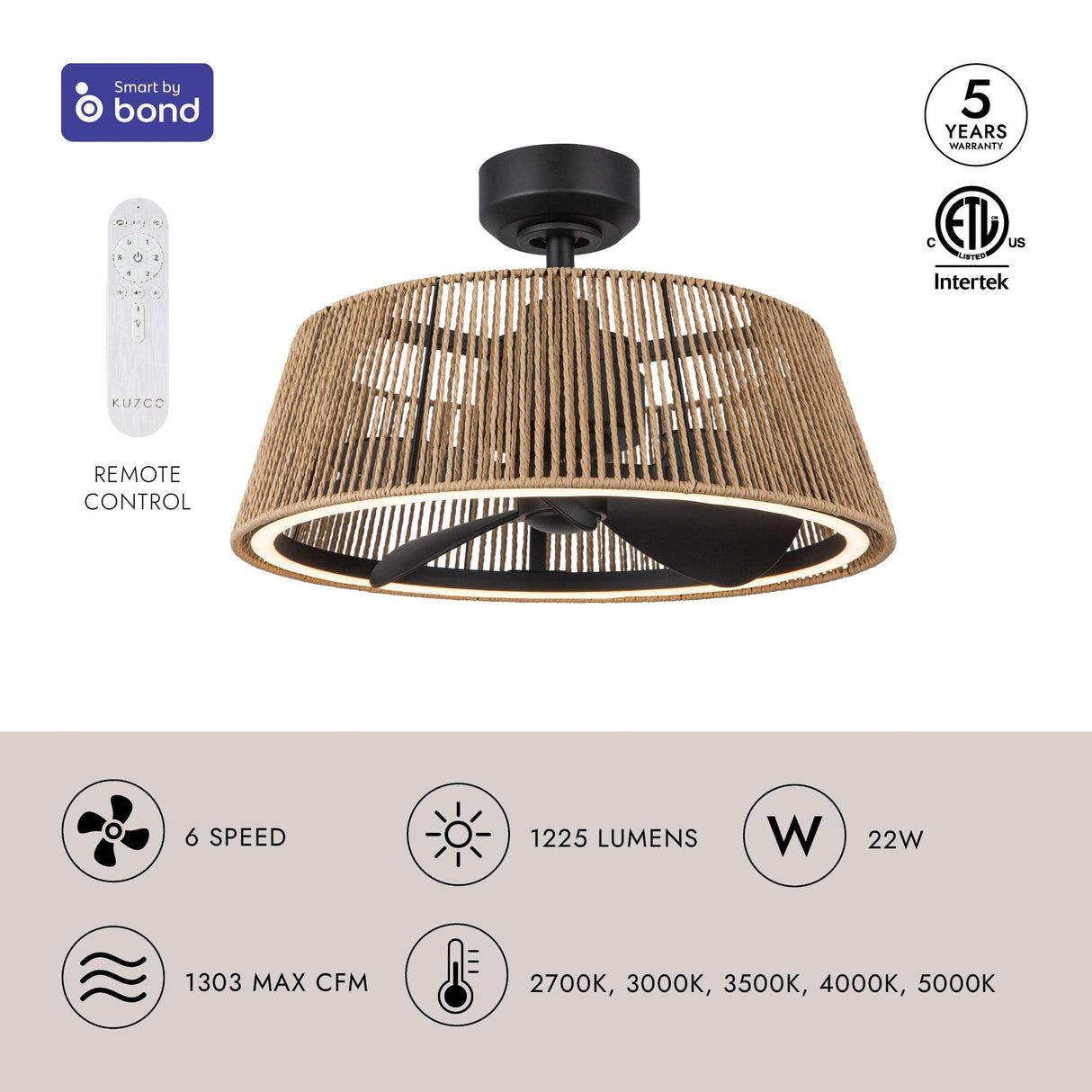 Kuzco Isla 24-in Ceiling Fan