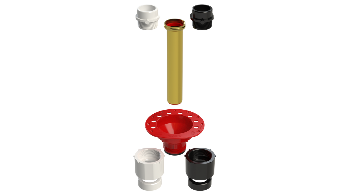Total 1 2-in-1 1 Piece ABS and PVC Island Tub Drain® Testable Rough-in for Freestanding Tubs (ITD365)