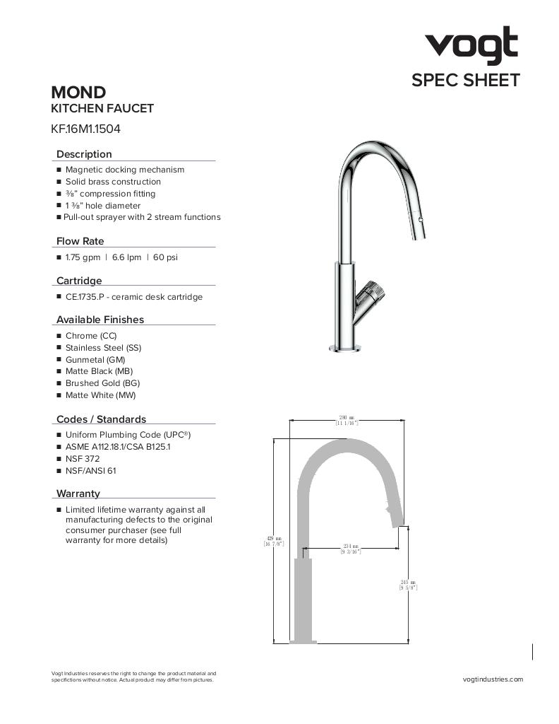 MOND 16" KITCHEN FAUCET