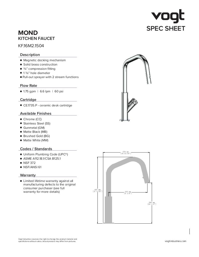 MOND 16" KITCHEN FAUCET