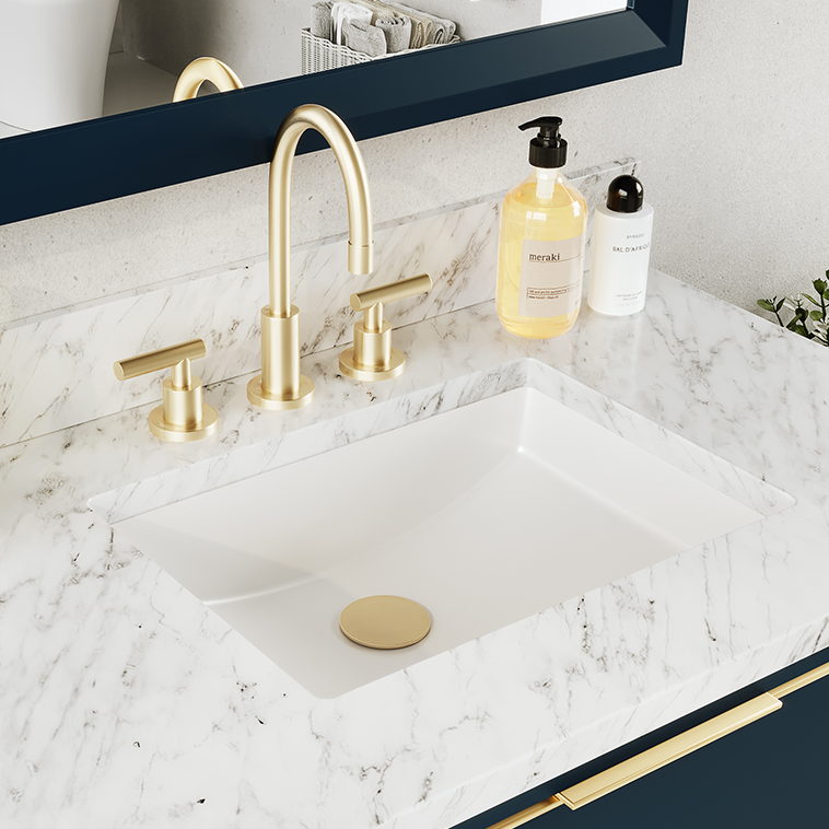 MUSE Undermount Lavatory, 20"<BR>Three Hole Overflow