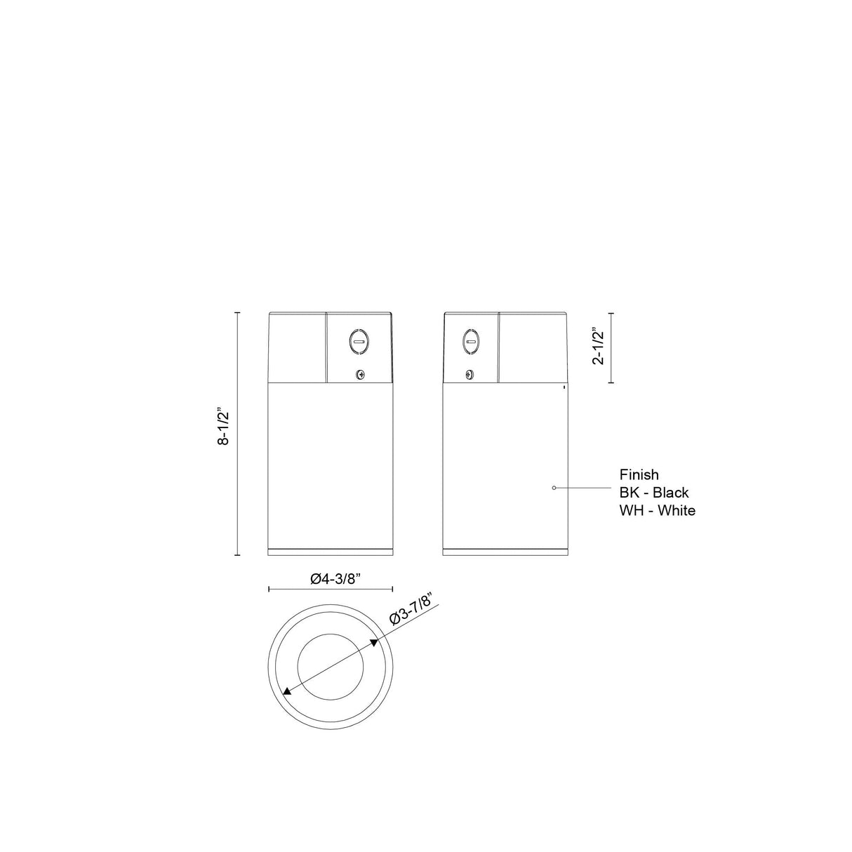 Kuzco Architectural Lorna 8-in (4-in Dia.) Concrete Ceiling Mount