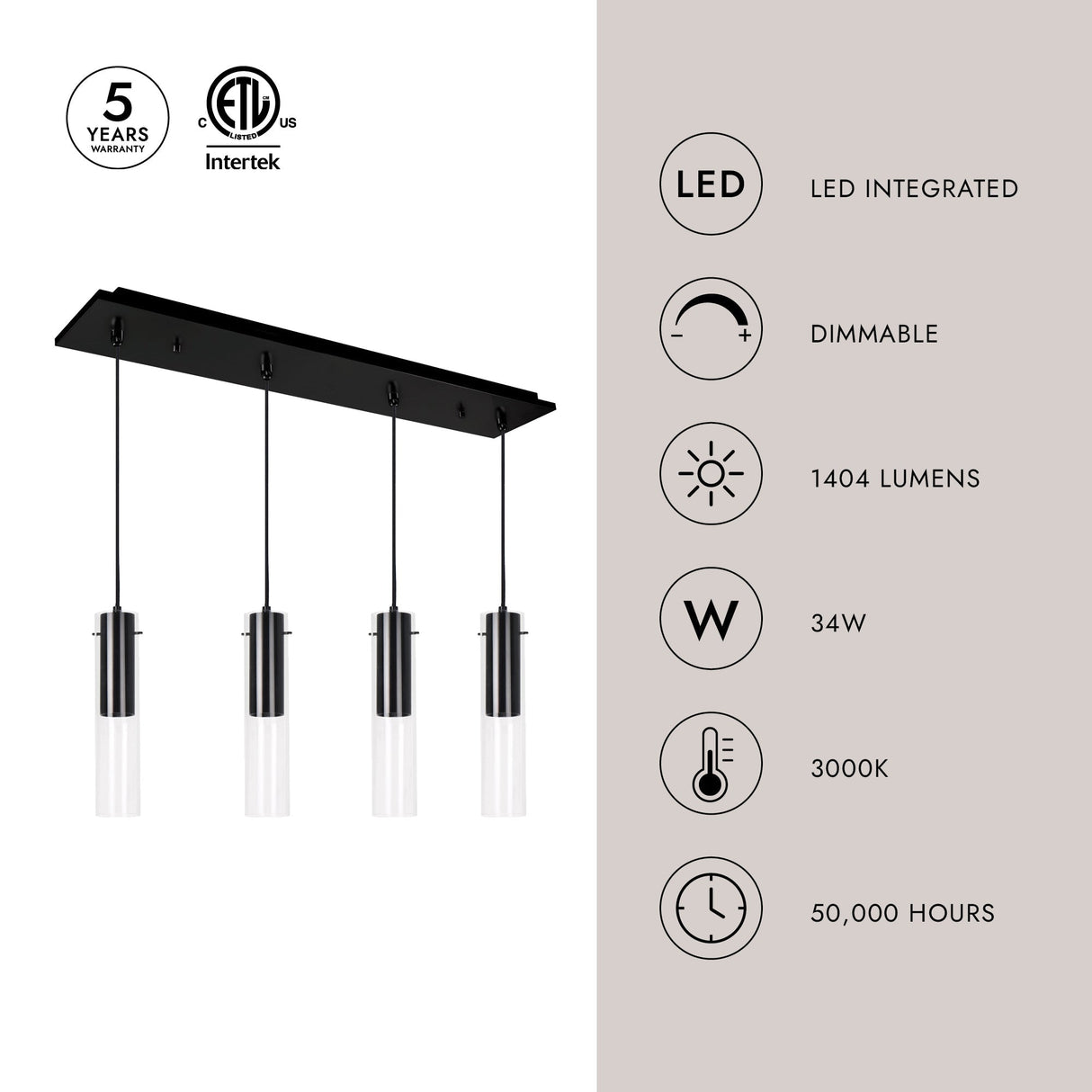 Kuzco Lena 3-in 4 Head Multi Pendant