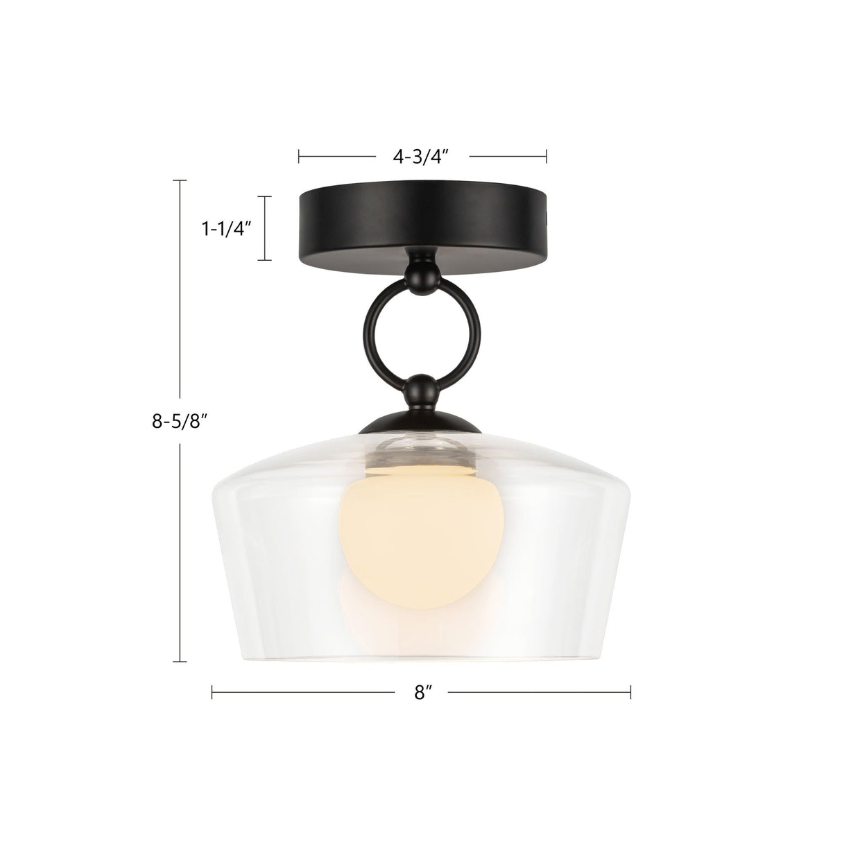 Alora Mood Leota 8-in Semi-Flush Mount
