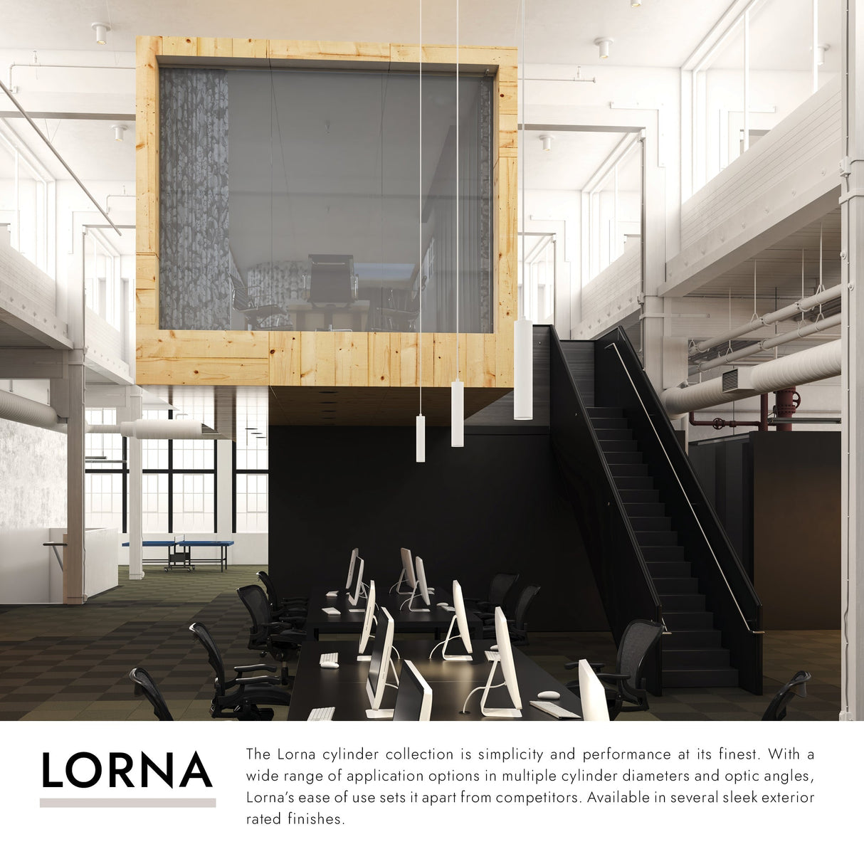 Kuzco Architectural Lorna 11-in (2-in Dia.) Flush Mount