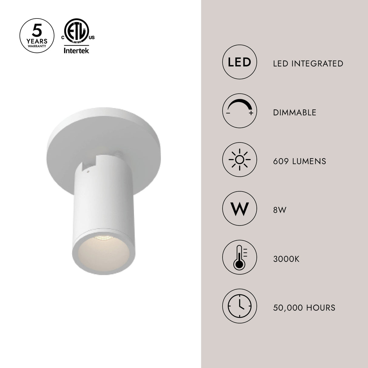 Kuzco Architectural Lorna 6-in (2-in Dia.) Adjustable Ceiling Mount