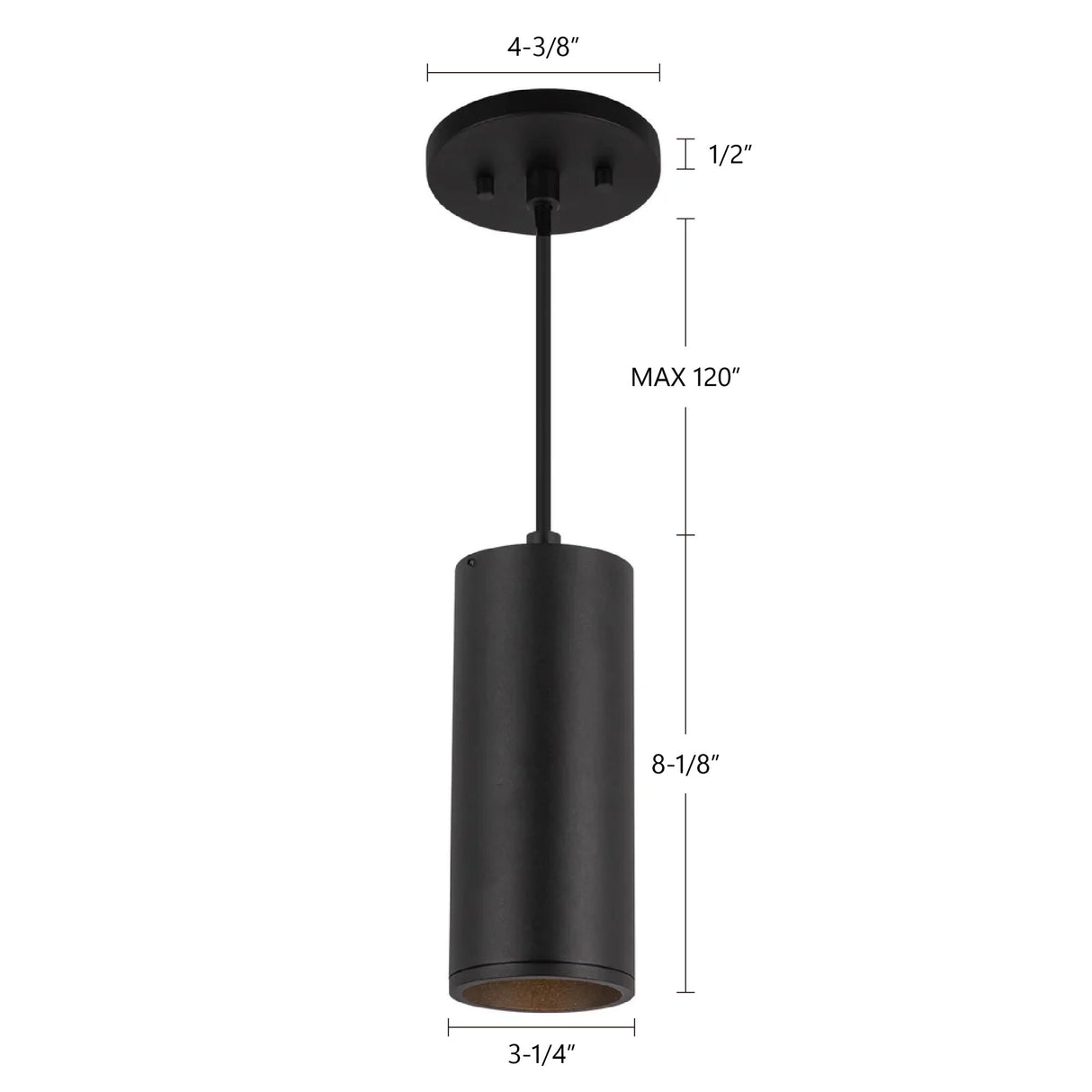 Kuzco Architectural Lorna 8-in (3-in Dia.) Pendant