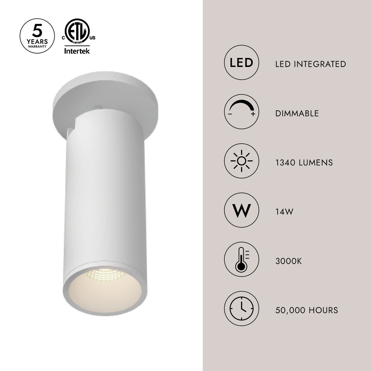 Kuzco Architectural Lorna 9-in (3-in Dia.) Adjustable Ceiling Mount