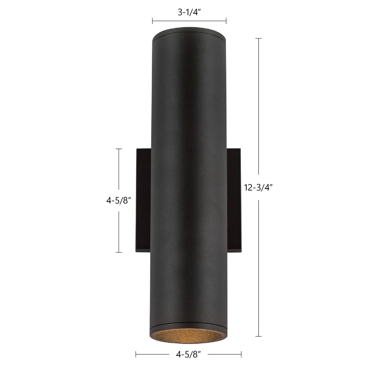 Kuzco Architectural Lorna 12-in (3-in Dia.) Wall Sconce Up/Down Light