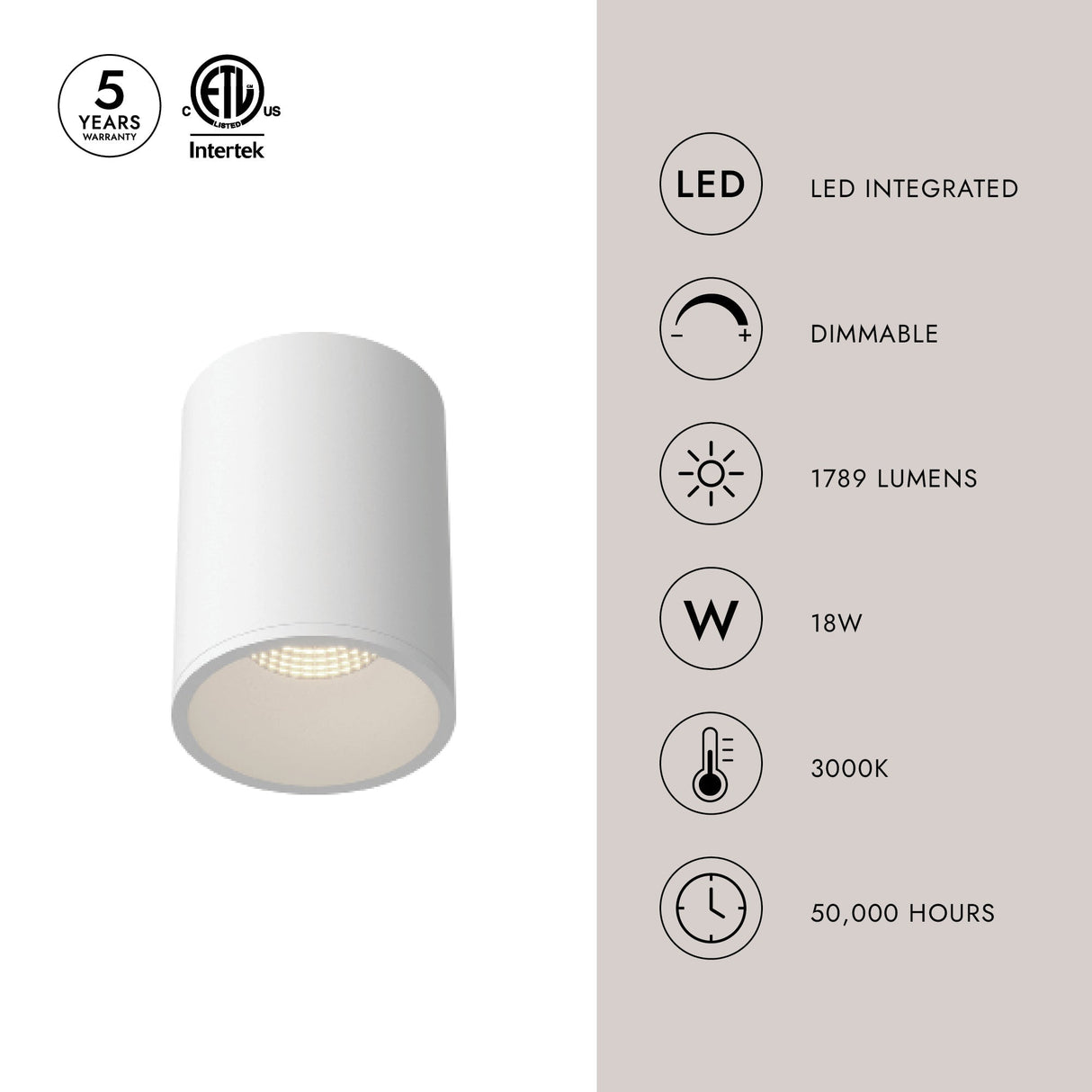 Kuzco Architectural Lorna 6-in (4-in Dia.) Flush Mount