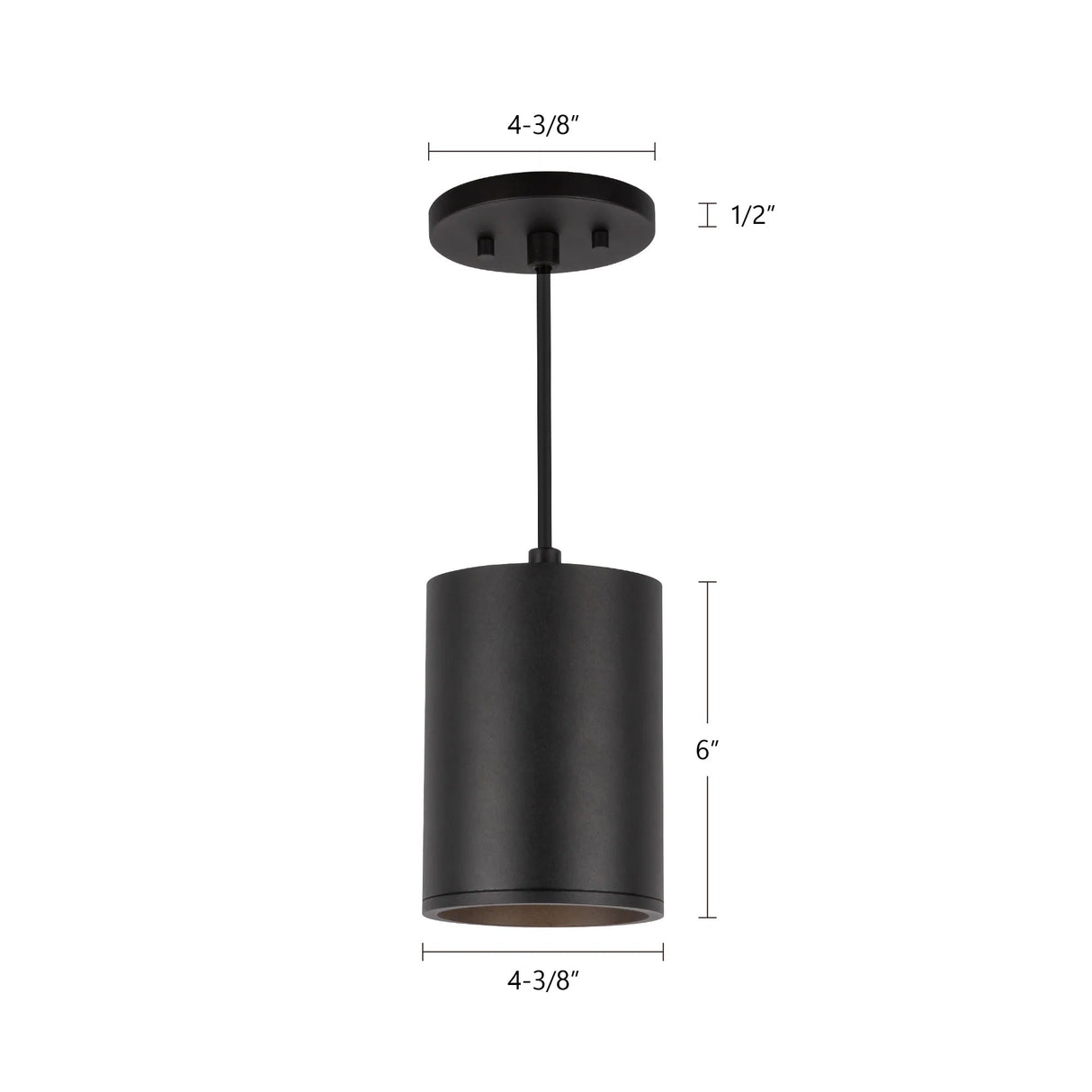 Kuzco Architectural Lorna 6-in (4-in Dia.) Pendant