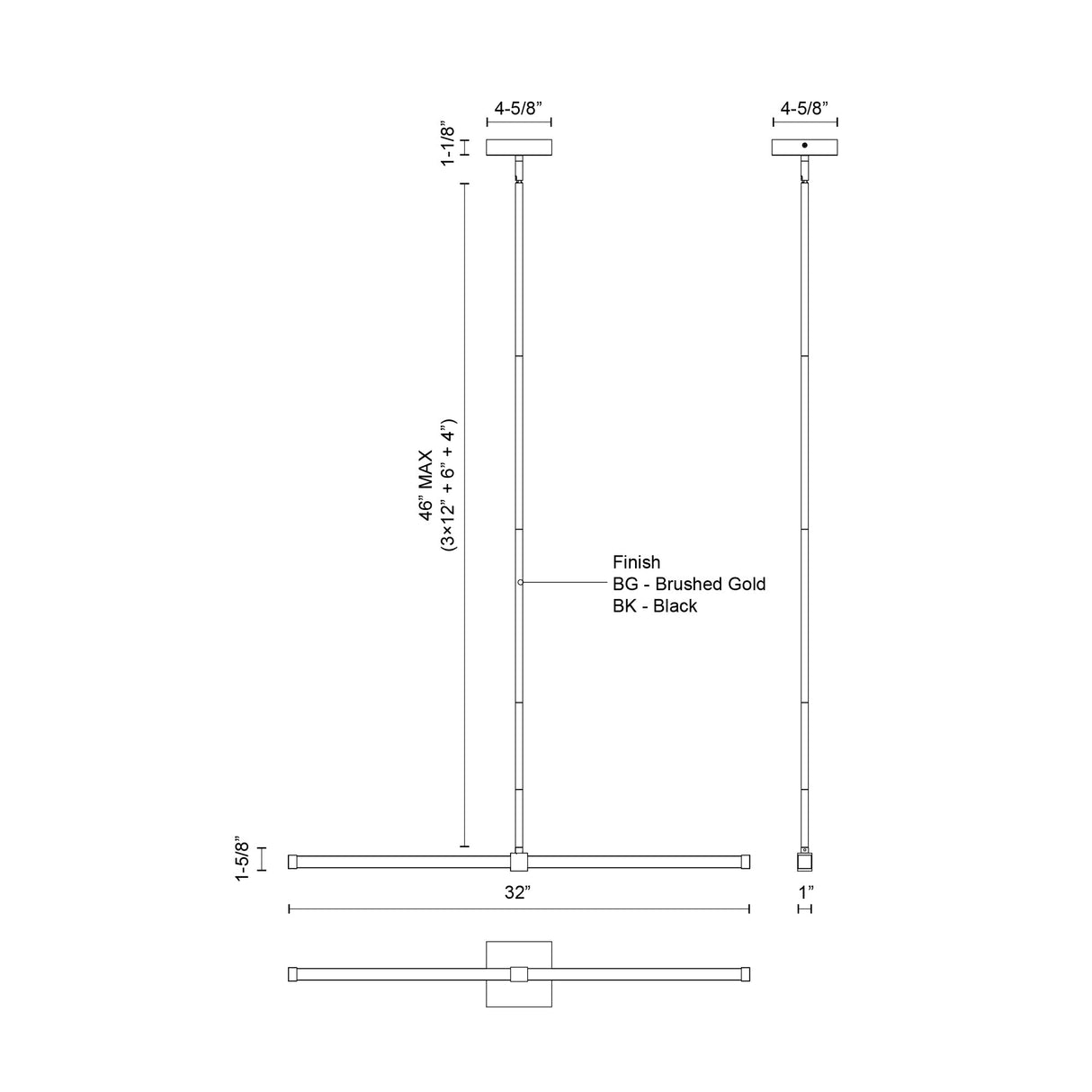 Kuzco Blade 32-in Linear Pendant