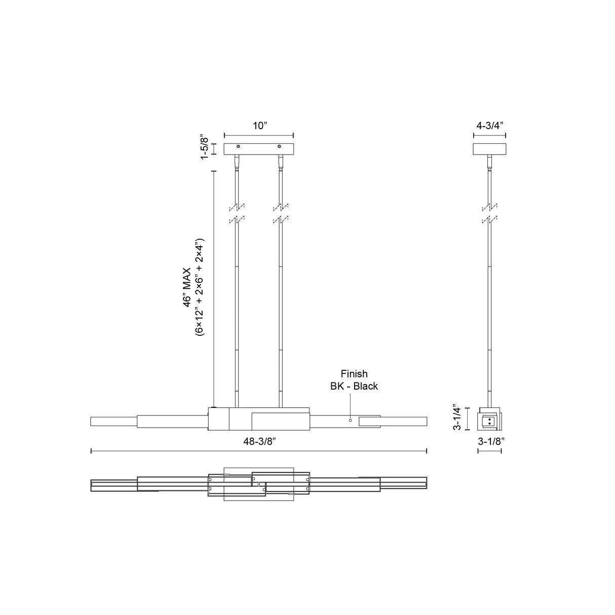 Kuzco Enzo 48-in Linear Pendant