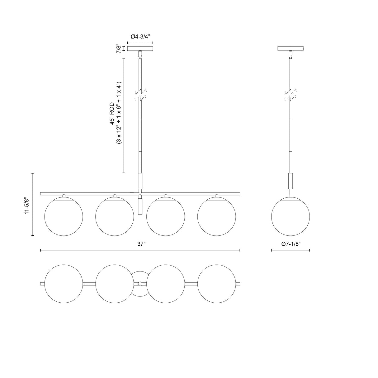 Alora Mood Zuri 37-in Linear Pendant