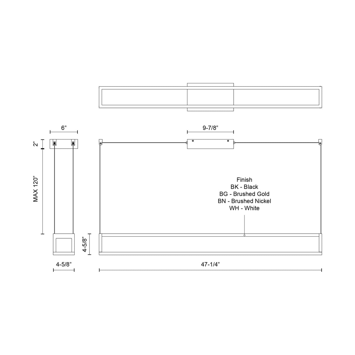 Kuzco Plaza 48-in Linear Pendant