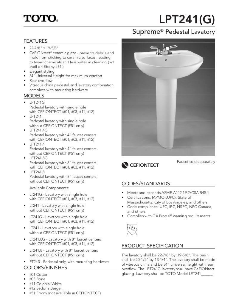 Supreme®Pedestal Lavatory