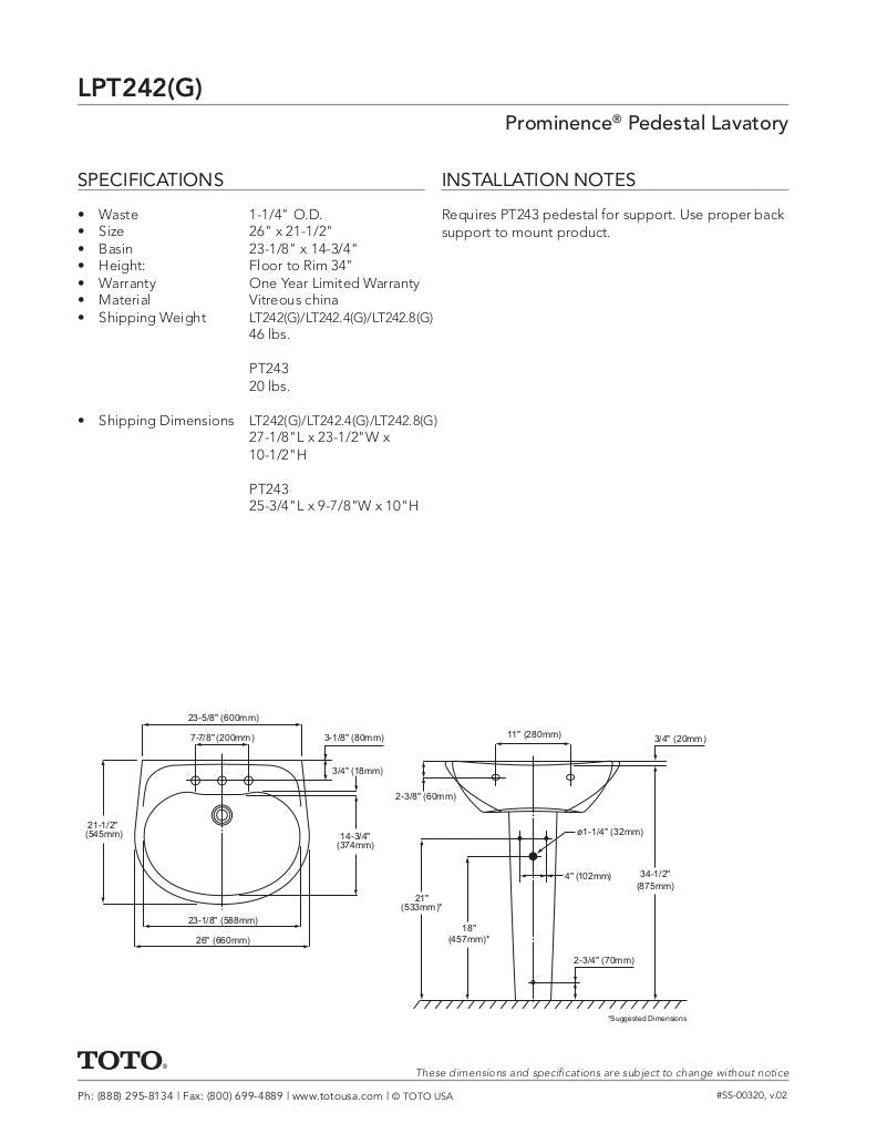 Prominence®Pedestal Lavatory