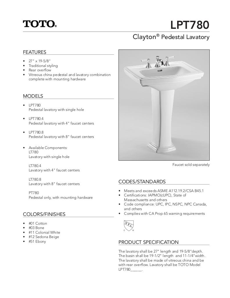Clayton®Pedestal Lavatory