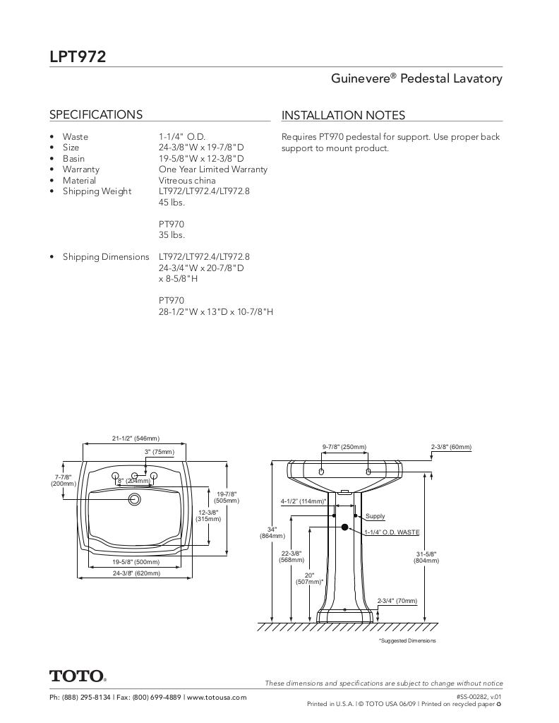 Guinevere®Pedestal Lavatory