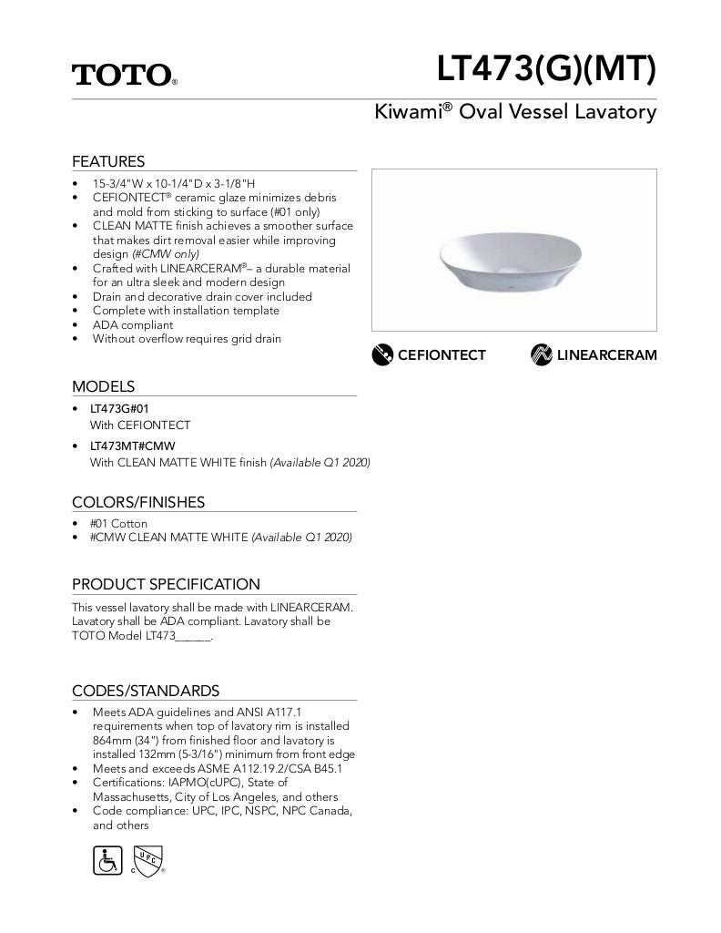 Kiwami®15-3/4" Oval Vessel Lavatory