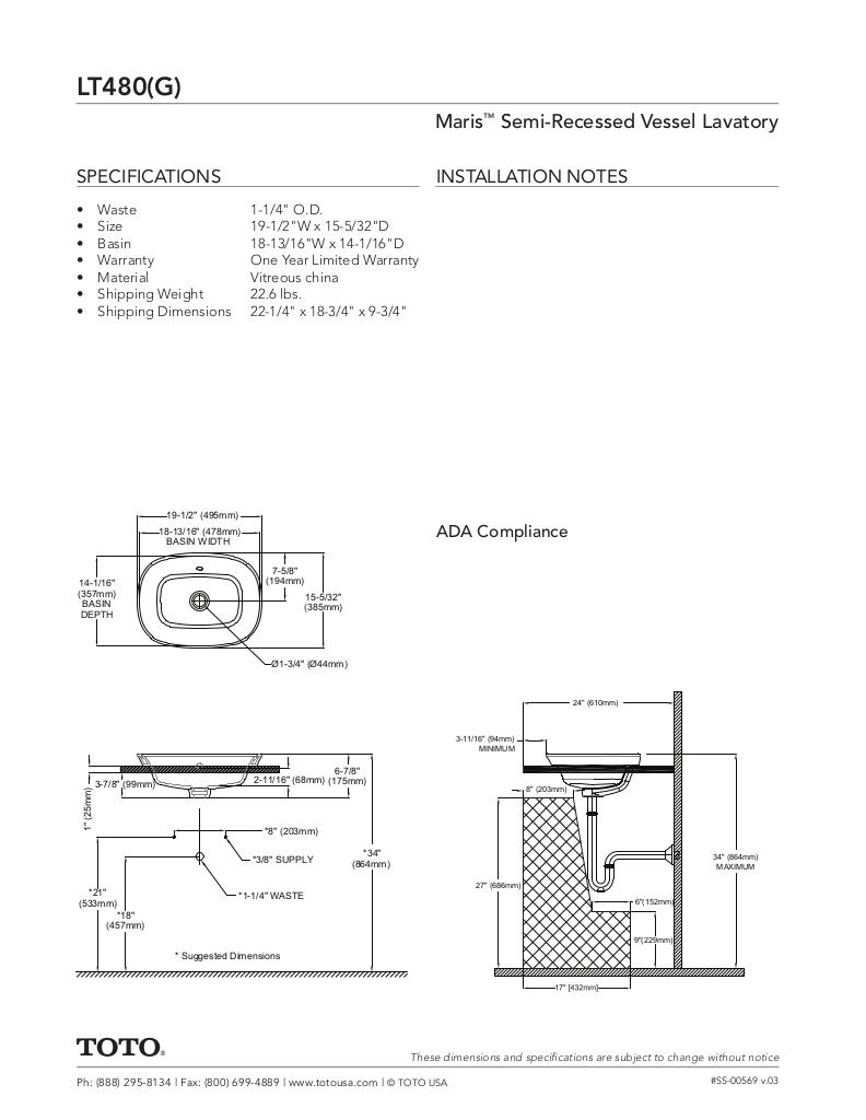 Maris®Semi-Recessed Vessel Lavatory