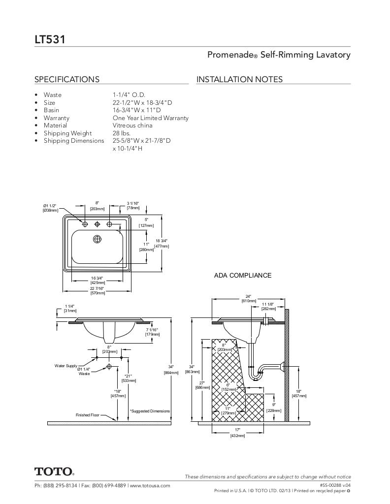 Promenade®Self Rimming Lavatory