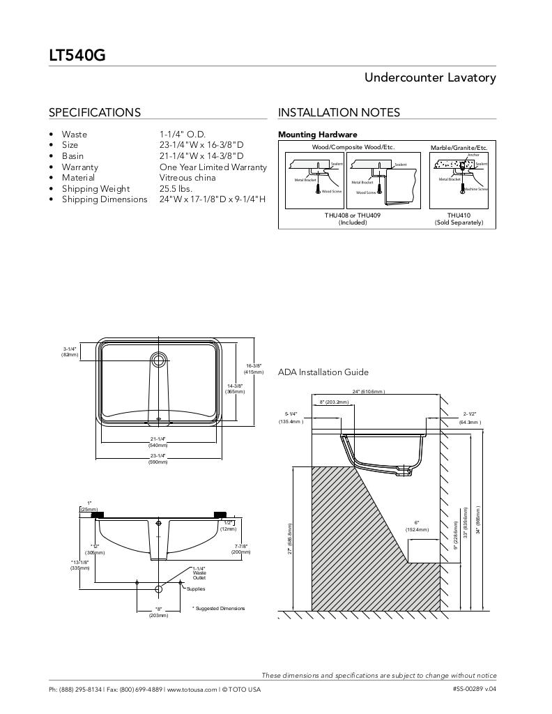 Undercounter Lavatory