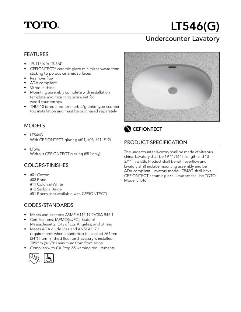 Undercounter Lavatory