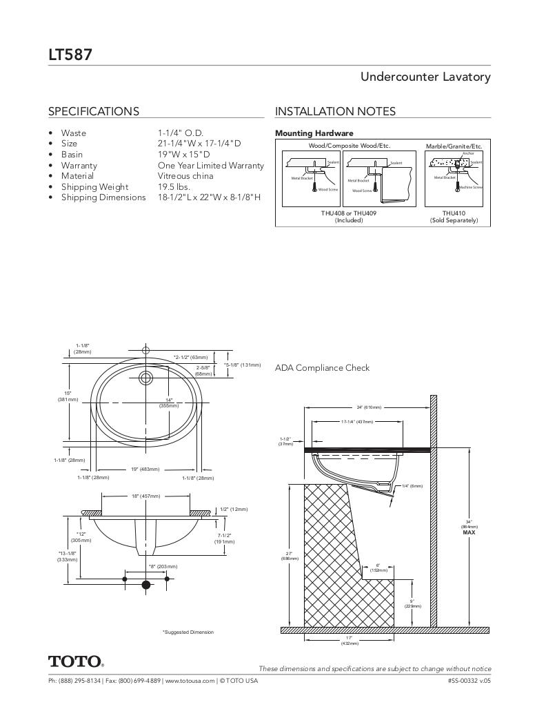 Undercounter Lavatory