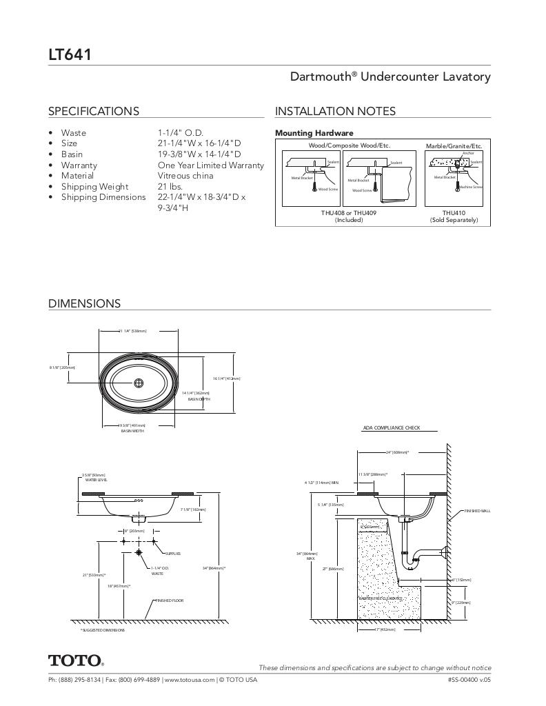 Dartmouth®Undercounter Lavatory
