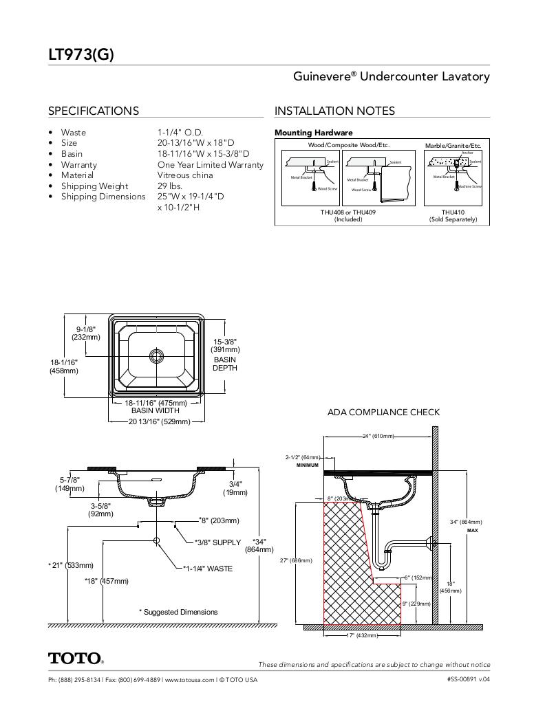 Guinevere®Undercounter Lavatory