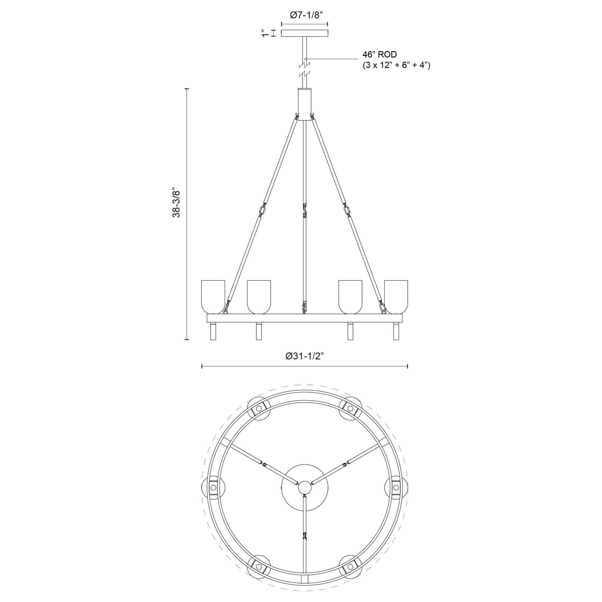 Alora Lucian 32-in Chandelier