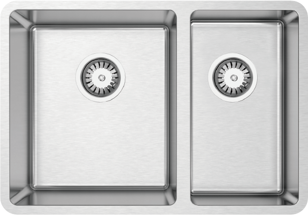 Lucia U 25" 60/40 Double Sink - Undermount, 18 Gauge, R15, Single Box