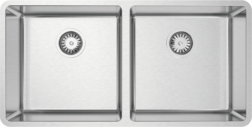 Lucia U Deluxe Kit 34" 50/50 Double Delux Kit - Undermount, 18 Gauge, R15 (Inc. ASC400LU+Grid)