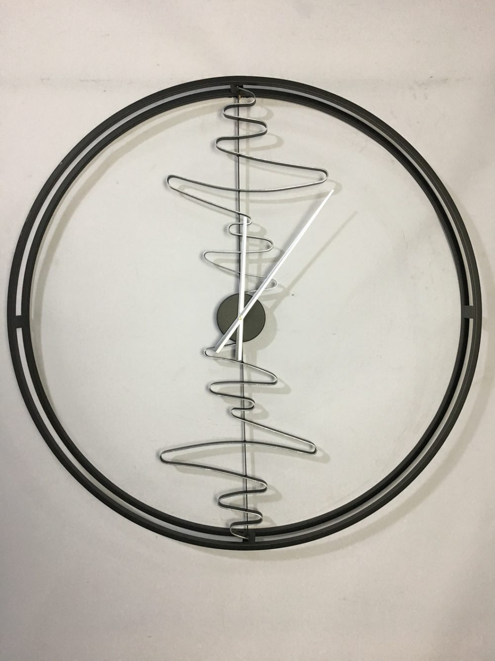 Madigan Wall Clock 36" X 36" Finish In Black And Silve